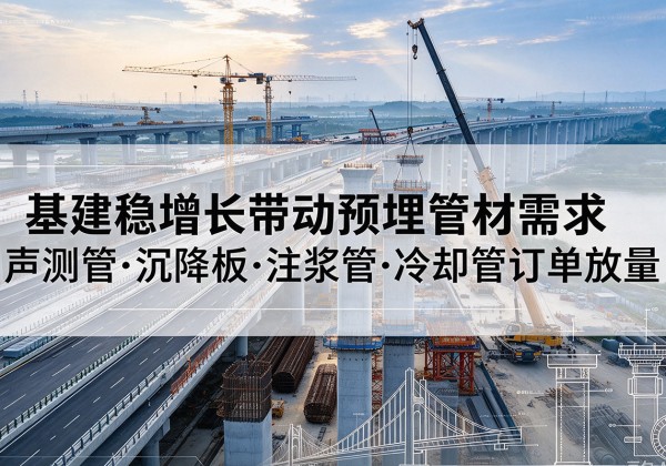英吉沙基建稳增长带动预埋监测管材需求，声测管、沉降板、注浆管订单持续放量